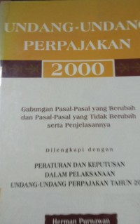 Undang - Undang Perpajakan 2000