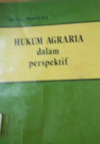 Image of Hukum Agraria Dalam Perspektif