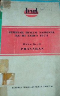 Seminar Hukum Nasional Ke-III Tahun 1974