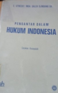 Image of Pengantar Dalam Hukum Indonesia
