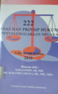 Asas dan Prinsip Hukum Penyelenggaraan Negara