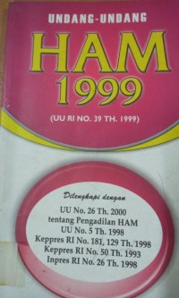 Image of Undang - Undang HAM 1999 ( UU RI No.39 TH.1999 )