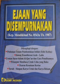 Image of Ejaan yang Disemppurnakan (Kep. Mendikbud No. 0543 a Th. 1987)