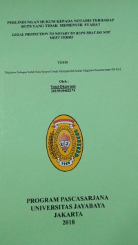 Perlindungan Hukum Kepada Notaris Terhadap Rups Yang Tidak Memenuhi Syarat