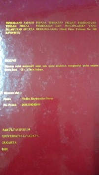 Penerapan Sanksi Pidana Terhadap Pelaku Perbantuan Tindak Pidana Pemerasan dan Pengancaman yang Dilakukan Secara Bersama-Sama (Studi Kasus Putusan No. 368 K/PID/2017)