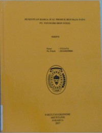Image of Penentuan Harga Jual Produk Besi Baja Pada PT. Toyogiri Iron Steel
