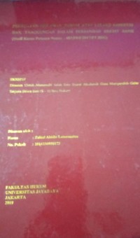 Perbuatan Melawan Hukum Atas Lelang Eksekusi Hak Tanggungan Dalam Perjanjian Kredit Bank ( Studi Kasus Putusan Nomor : 483/PDT/2017/PT.BDG )