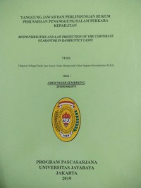 Image of Tanggung Jawab Dan Perlindungan Hukum Perusahaan Penaggung Dalam Perkara Kepailitan