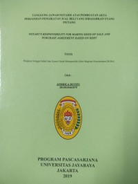 Image of Tanggungjawab Notaris Atas Pembuatan Akta Perjanjian Pengikatan Jual Beli Yang Didasrkan Utang Piutang
