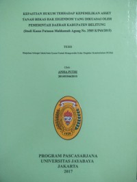Image of Penyelesaian Sengketa Hak Pengelolaan Lahan Diatas Hak Milik Untuk Kepentingan Umum Di Bidara Cina Jakarta Timur