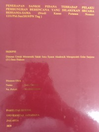 PENERAPAN SANKSI PIDANA TERHADAP PELAKU PEMBUNUHAN BERENCANA YANG DILAKUKAN SECARA BERSAMA-SAMA (Studi Kasus Putusan Nomor 1231/Pid.Sus/2019/PN Tng)