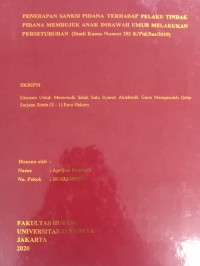 Image of PENERAPAN SANKSI PIDANA TERHADAP PELAKU TINDAK PIDANA MEMBUJUK ANAK DIBAWAH UMUR MELAKUKAN PERSETUBUHAN (Studi Kasus Nomor 281 K/Pid.Sus/2019)