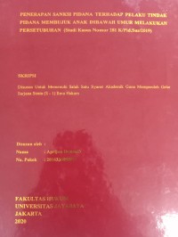 PENERAPAN SANKSI PIDANA TERHADAP PELAKU TINDAK PIDANA MEMBUJUK ANAK DIBAWAH UMUR MELAKUKAN PERSETUBUHAN (Studi Kasus Nomor 281 K/Pid.Sus/2019)