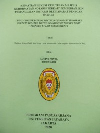Image of Kepastian Hukum Keputusan Majelis Kehormatan Notaris Terkait Pemberian Izin Pemanggilan Notaris Oleh Aparat Penegak Hukum