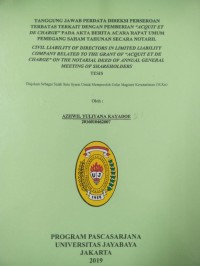 Image of Tanggung Jawab Perdata Direksi Perseroan Terbatas Terkait Dengan Pemberian 