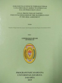 Image of Perlindungan Hukum erhadap Pihak Yang Dirugikan Akibat Wanprestasi Dalam Perjanjian Lisan