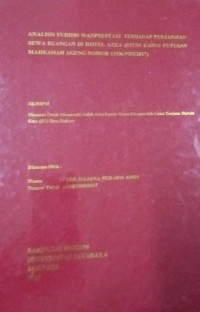 Analisis Yuridis Wanprestasi Terhadap Perjanjian Sewa Ruangan di Hotel Azza ( Studi Kasus Putusan Mahkamah Agung Nomor 135/K/PDT/2017 )