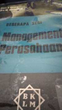 Image of Beberapa Segi Management Perusahaan