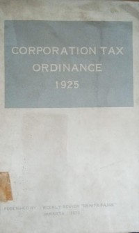 Image of Corporation Tax Ordinance 1925
