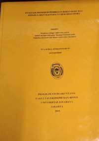 Image of EVALUASI  PROSEDUR PEMBELIAN BAHAN BAKU DAN PENGELUARAN KAS PADA CV DESCHINO SPORT