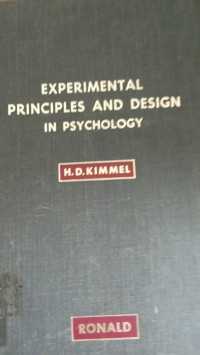 Image of Experimental principles And Design In Psychology
