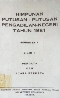 Image of Himpunan Putusan - Putusan Pengadilan Negeri Tahun 1981