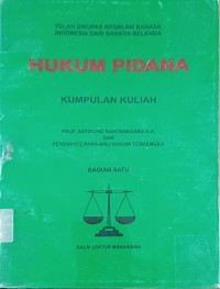 Hukum Pidana ( Bag. I & II )