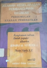 Image of Kearah Keselarasan Pembangunan Ekonomi