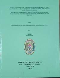 Kewenangan Notaris atas dokumen dibawah tangan yang dibukukan (Waarmerking) yang keterangannya dipalsukan oleh salah satu pihak