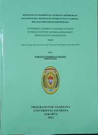 Kewenangan Pemerintah Di Bidang Kepemudaan Dalam Rangka Mendukung Pembangunan Nasional Melaui Organisasi Kepemudaan