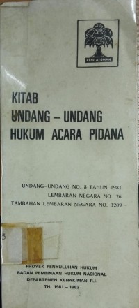 Image of Kitab Undang - Undang Acara Pidana