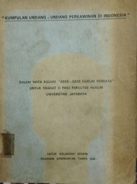 Image of Kumpulan Undang - Undang Perkawinan di Indonesia