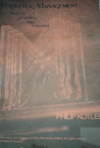 Image of Marketing Management : Analysis, Planning, And Control