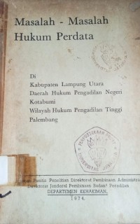 Image of Masalah - Masalah Hukum Perdata