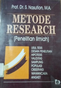Image of Metode Research (Penelitian Ilmiah)