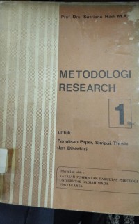 Metodologi Research : Untuk Penulisan Paper, Skripsi, Thesis, Dan Disertasi (Jilid 1,2,3,4)