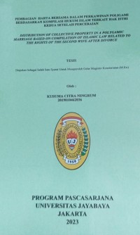 Pembagian Harta Bersama Dalam Perkawinan Poligami Berdasarkan Kompilasi Hukum Terkait Hak Istri Kedua Setelah Perceraian