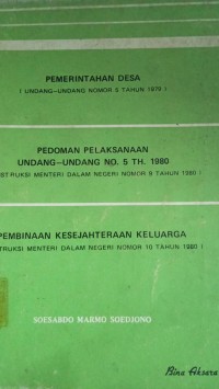 Image of Pemerintahan Desa (Undang-Undang Nomor 5 tahun 1979)