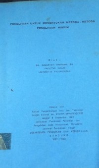 Image of Penelitian Untuk Menentukan Metoda-Metoda Penelitian Hukum