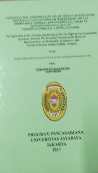 Penerapan Asas Keseimbangan Dalam Perjanjian Kerjasama Penyediaan Layanan Sebelum Penerbangan Antara Sekretariat Jendral Dewan Perwakilan Rakyat Republik Indonesia Dengan Perseroan Terbatas Garuda Indonesia