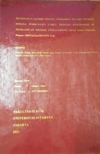 Penerapan Sanksi Pidana Terhadap Pelaku Tindak Pidana Perbuatan Cabul Dengan Kekerasan DiPengadilan Negeri Tenggarong (Studi kasus putusan Nomor 458/pid.sus/2019/PN.Trg)