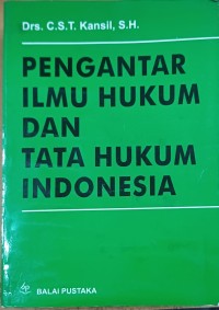 Image of Pengantar Ilmu Hukum dan Tata Hukum Indonesia