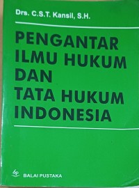 Image of Pengantar Ilmu Hukum dan Tata Hukum Indonesia