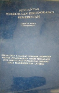 Image of Pengantar Pengelolaan Perlengkapan Pemerintah