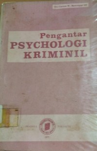 Image of Pengantar Psychology Kriminil,