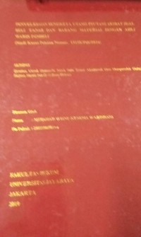 Penyelesaian Sengketa Utang Piutang Akibat Jual Beli Tanah Dan Barang Material Dengan Ahli Waris Pembeli ( Studi Kasus Putusan Nomor 1515 K/Pdt/2016 )