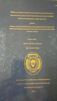 Peranan United Nation Office Drugs And Crime Dalam Penanganan Human Trafficking Selama Masa Pandemi Covid-19 Di Indonesia Tahun 2020-2021