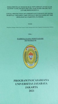 Perlindungan Hukum Hak Pewarisan Anak Luar Kawin Yang Diakui Secara Sah Oleh Orang Tua (Ayah) Biologisnya