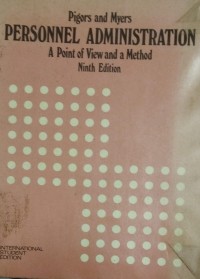 Image of Personnel Administration A Point Of View And A Method