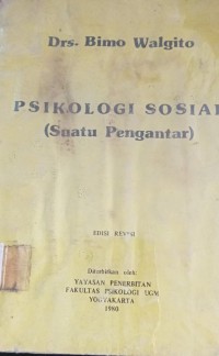 Image of Psikologi Sosial (suatu pengantar)